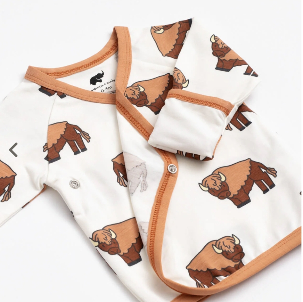 Monica & Andy "Hello Baby" Kimono Long sleeve shirt and pants set 0-3